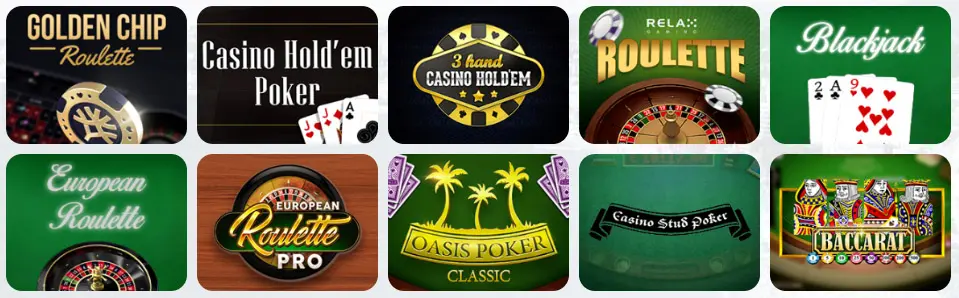 Jeux de table au METASPINS CASINO